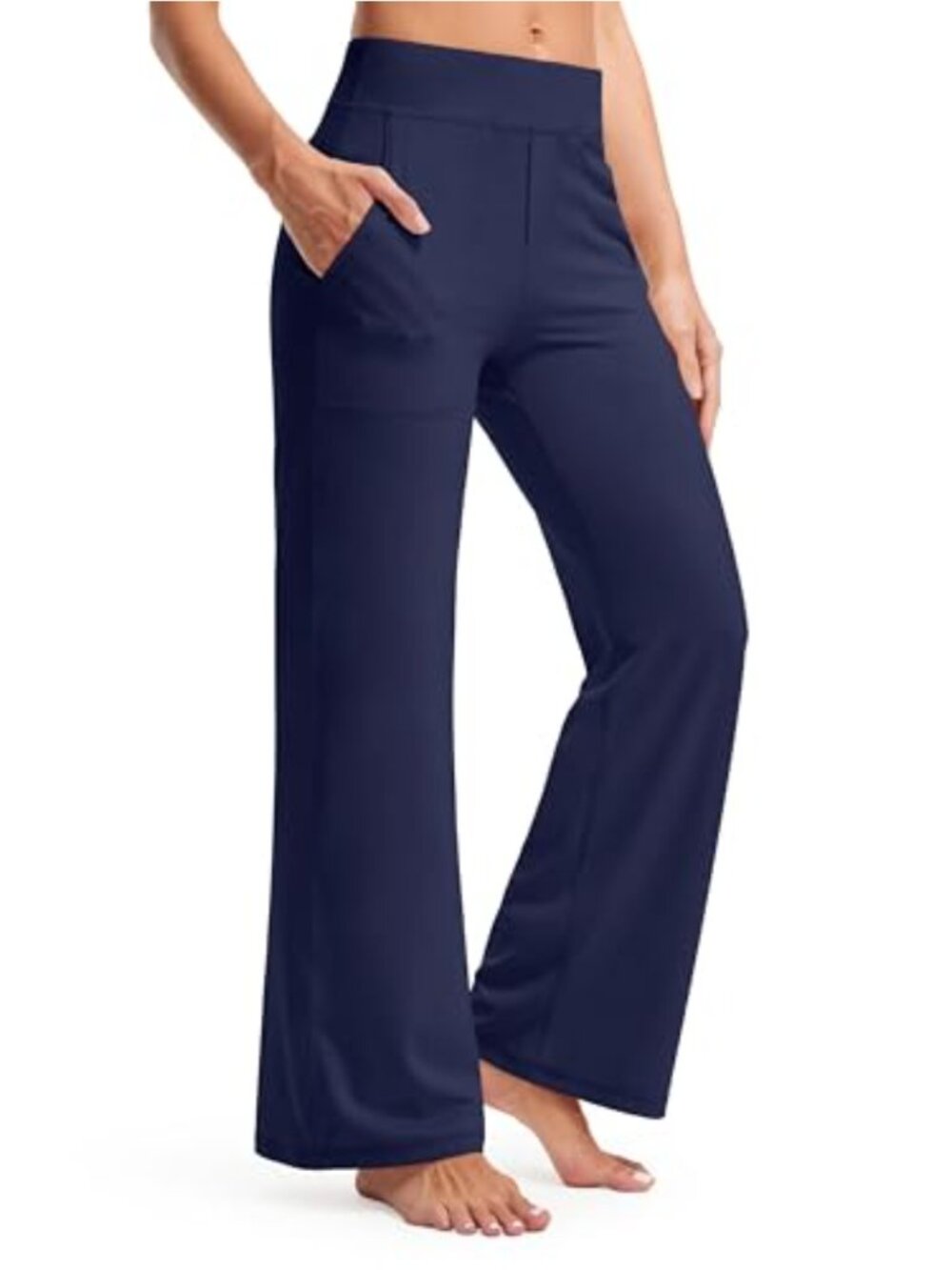 Wide Leg Yoga Pants with Pockets for Women High Waist Stretchy 85% Nylon 15%